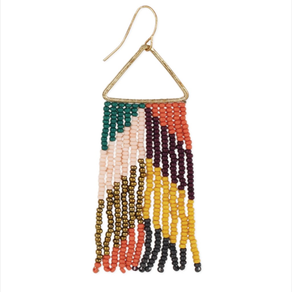 New Retro Bliss Beaded Fringe Earrings 26$